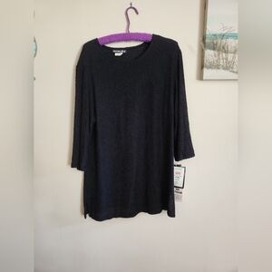 Sharaide textured black top coverup 14 NWT